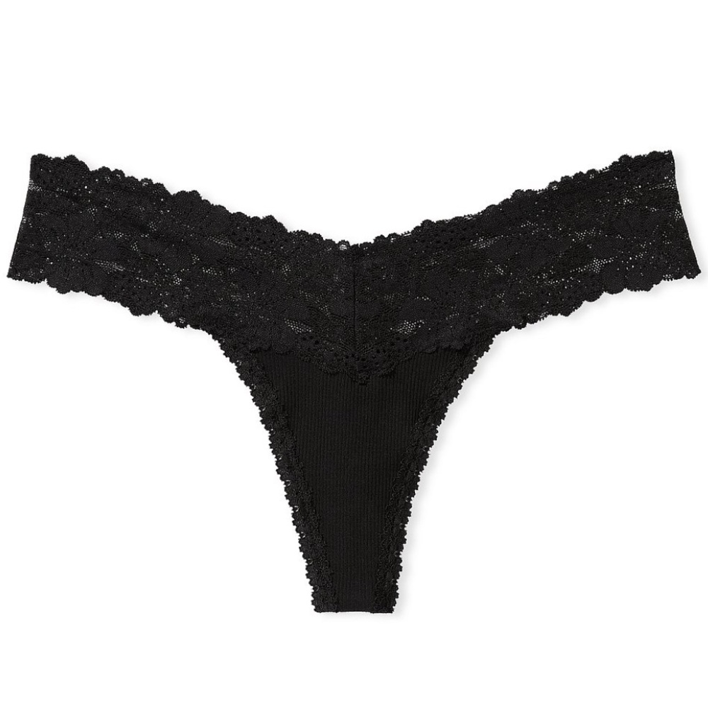 Victoria’s Secret Wink Lace-Trim Thong Panty Size Large NWT